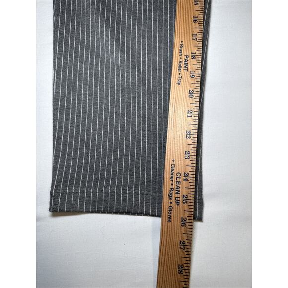 Ann Taylor LOFT Pants Drawstring Gray Pinstriped Staight Leg Size Large NWOT - Picture 8 of 11